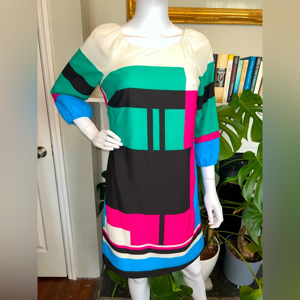 Color block Satin Shift Dress